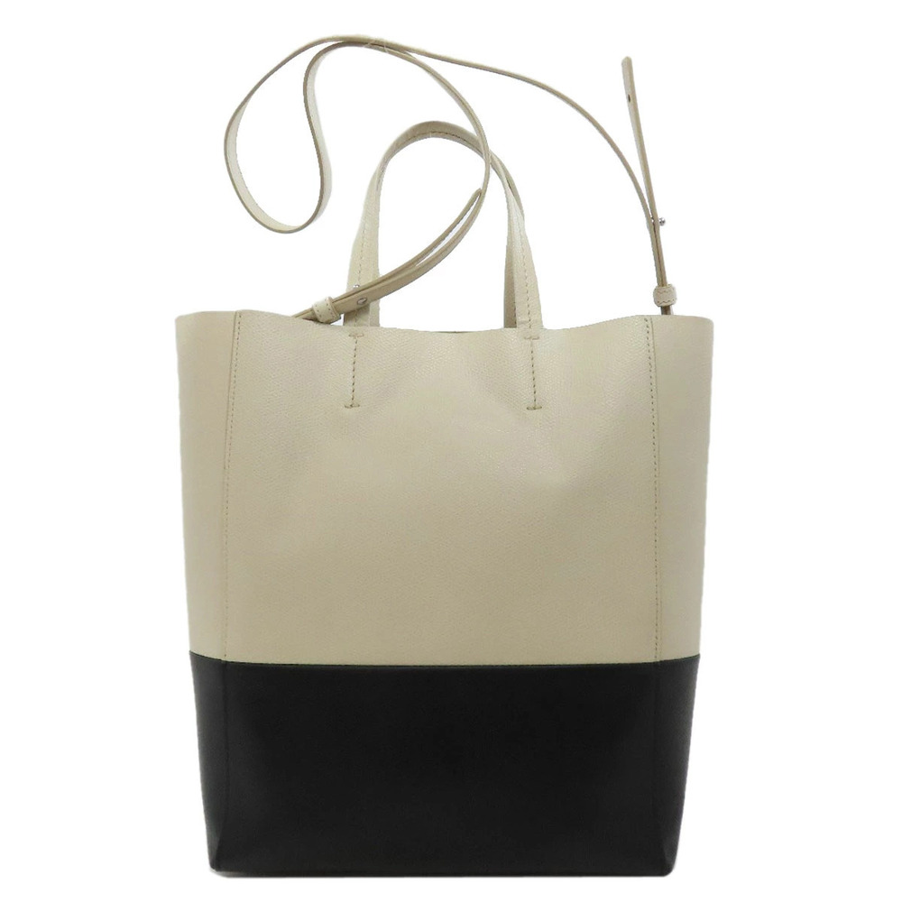Celine Cabas Vertical 2way Leather Handbag Black
